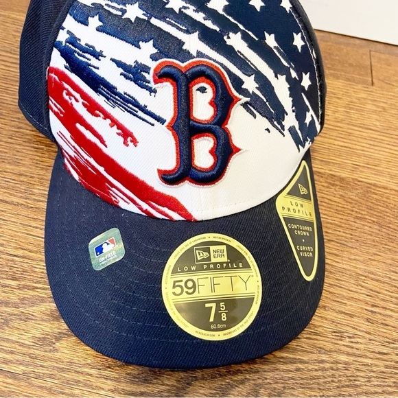 NEW ERA MENS BOSTON RED SOX 59FIFTY LOW PROFILE 4TH OF JULY 22 FITTED HAT 60.6cm - Picture 2 of 12